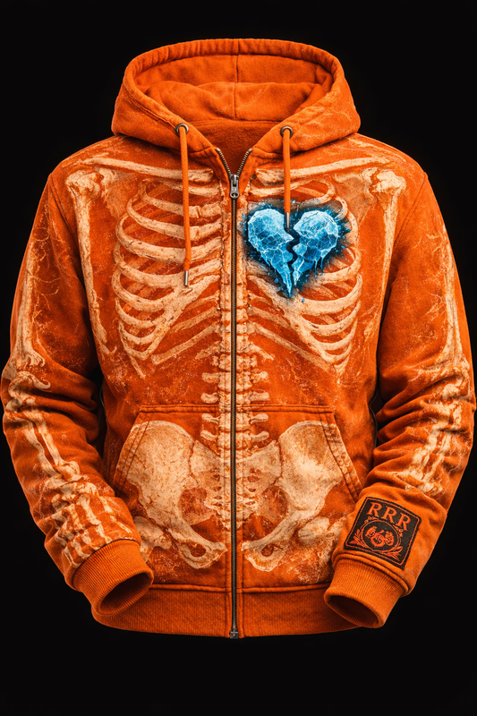 Orange Skeleton Hoodie